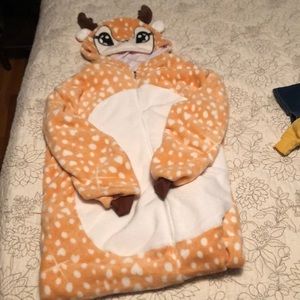 Reindeer one piece pajama